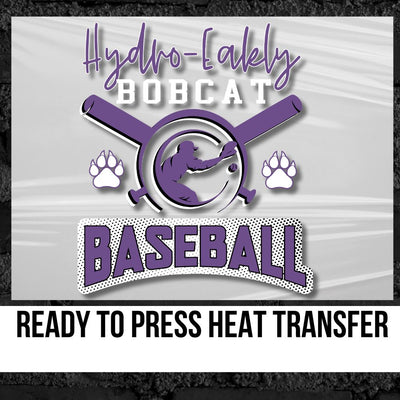 Hydro-Eakly Bobcat Baseball Bat Symbol DTF Transfer