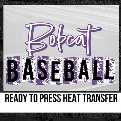 Bobcat Baseball Grunge Lettering DTF Transfer