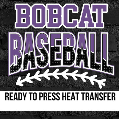 Bobcat Baseball with Laces DTF Transfer