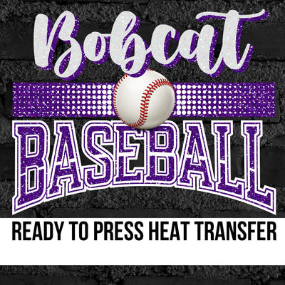 Bobcat Baseball with Dots DTF Transfer