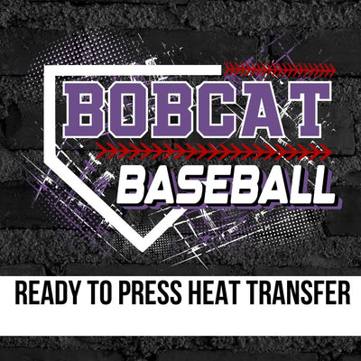 Bobcat Baseball Home Plate Splatter DTF Transfer