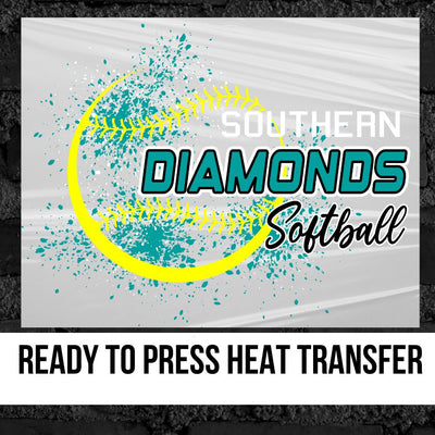 Southern Diamonds Softball Splatter DTF Transfer