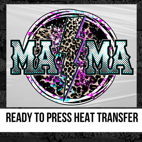 Mama  & Mini Leopard Grunge Circle DTF Transfer