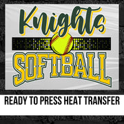 Knights Softball with Dots DTF Transfer