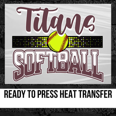 Titans Softball with Dots DTF Transfer