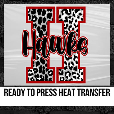 Hawks Leopard Letter DTF Transfer