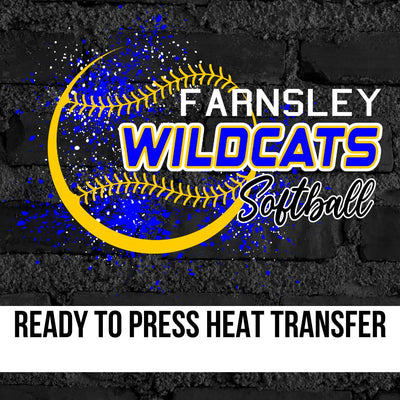 Farnsley Wildcats Softball Splatter DTF Transfer