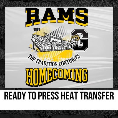 Glenwood Rams Homecoming The Tradition Continues DTF Transfer