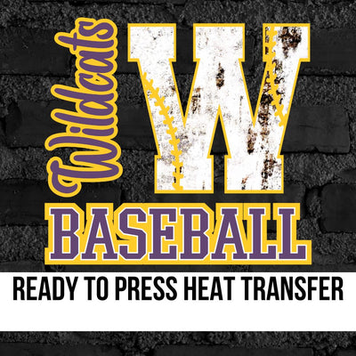 Wildcats Baseball Rusted Letter DTF Transfer