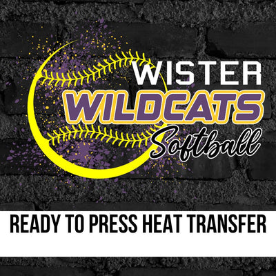 Wister Wildcats Softball Splatter DTF Transfer