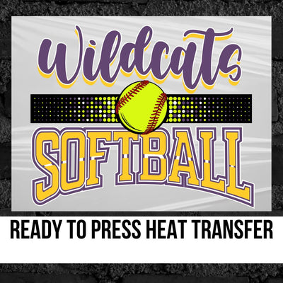 Wildcats Softball with Dots DTF Transfer