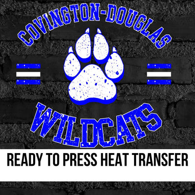 Covington-Douglas Wildcats Circle Paw DTF Transfer