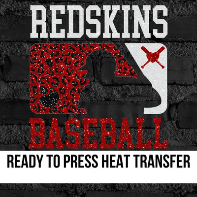 Redskins Leopard Baseball Man DTF Transfer