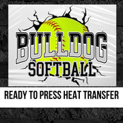 Bulldog Softball Break Through DTF Transfer
