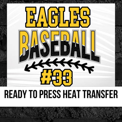 Eagles Baseball Custom Number DTF Transfer