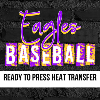 Eagles Baseball Grunge Lettering DTF Transfer