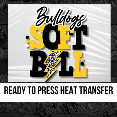 Bulldogs Softball with Bolt DTF Transfer