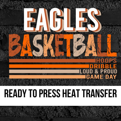 Eagles Basketball with Stripes DTF Transfer