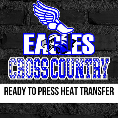 Eagles Cross Country Logo with Shoe DTF Transfer