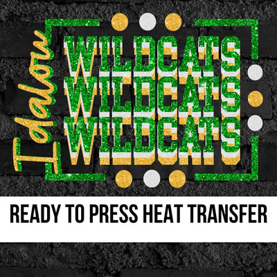 Idalou Wildcats Rectangle with Dots DTF Transfer