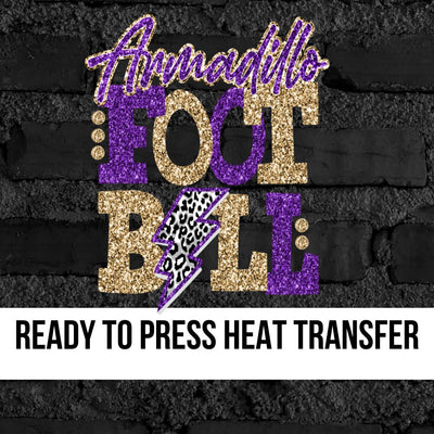 Armadillo Football with Bolt DTF Transfer