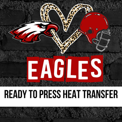 Eagles Heart Football Helmet DTF Transfer