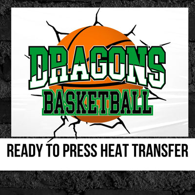 Dragons Basketball Break Through DTF Transfer