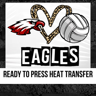 Eagles Heart Volleyball DTF Transfer
