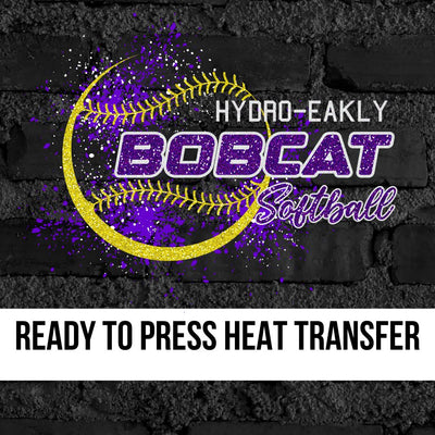 Hydro-Eakly Bobcats Softball Grunge Splatter DTF Transfer