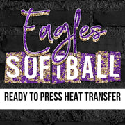 Eagles Softball Grunge Lettering DTF Transfer