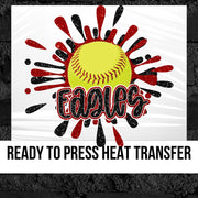 Eagles Softball Splatter Transfer