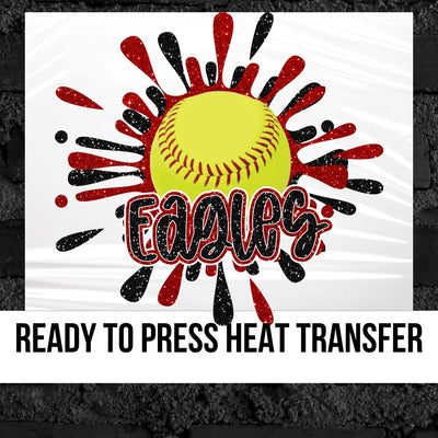 Eagles Softball Splatter Transfer