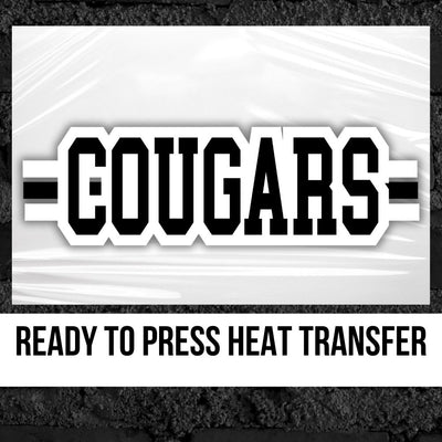 Cougars Word with Lines DTF Transfer