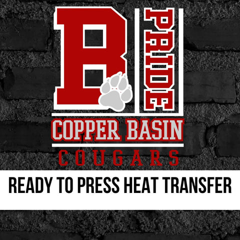 Copper Basin Cougars Pride Block DTF Transfer