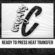 Cougars Black / White Letter DTF Transfer