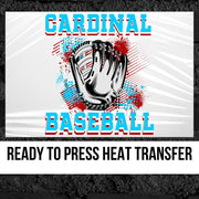 Cardinal Baseball Grunge Glove DTF Transfer