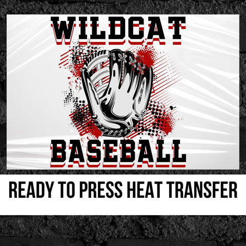 Wildcat Baseball Grunge Glove DTF Transfer