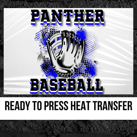 Panthers Baseball Grunge Glove DTF Transfer