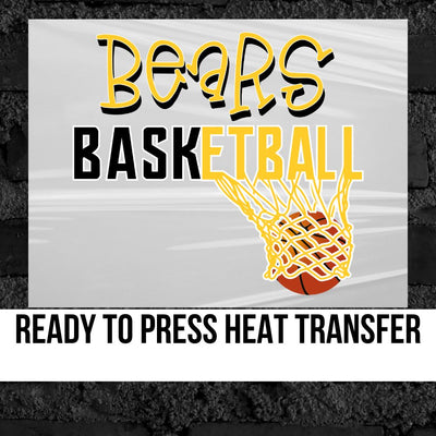 Bears Basketball with Net DTF Transfer
