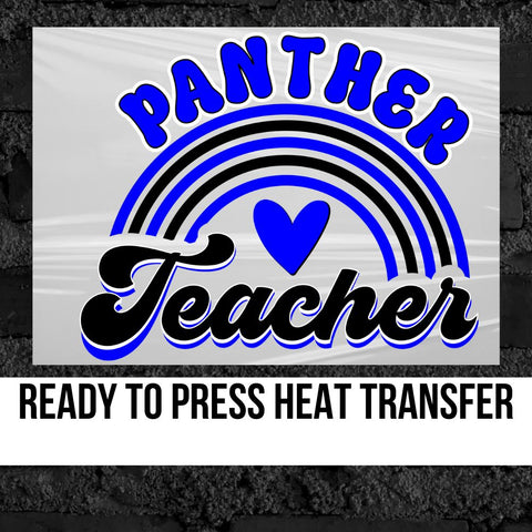Panthers Teacher Rainbow DTF Transfer