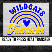 Wildcats Teacher Rainbow DTF Transfer