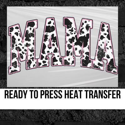 Mama Pink Cow Print DTF Transfer