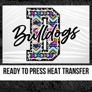 Bulldogs Aztec Letter DTF Transfer