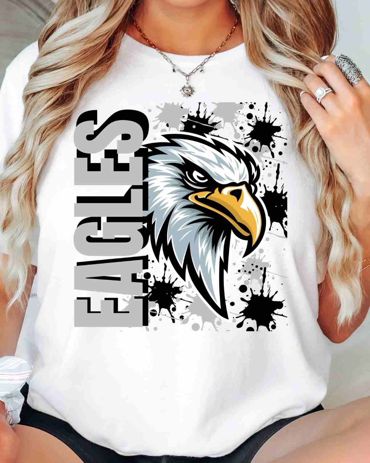 Eagles Split Mascot Splatter DTF Transfer