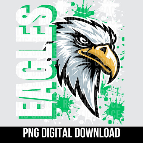 Eagles Split Mascot Splatter Digital Download