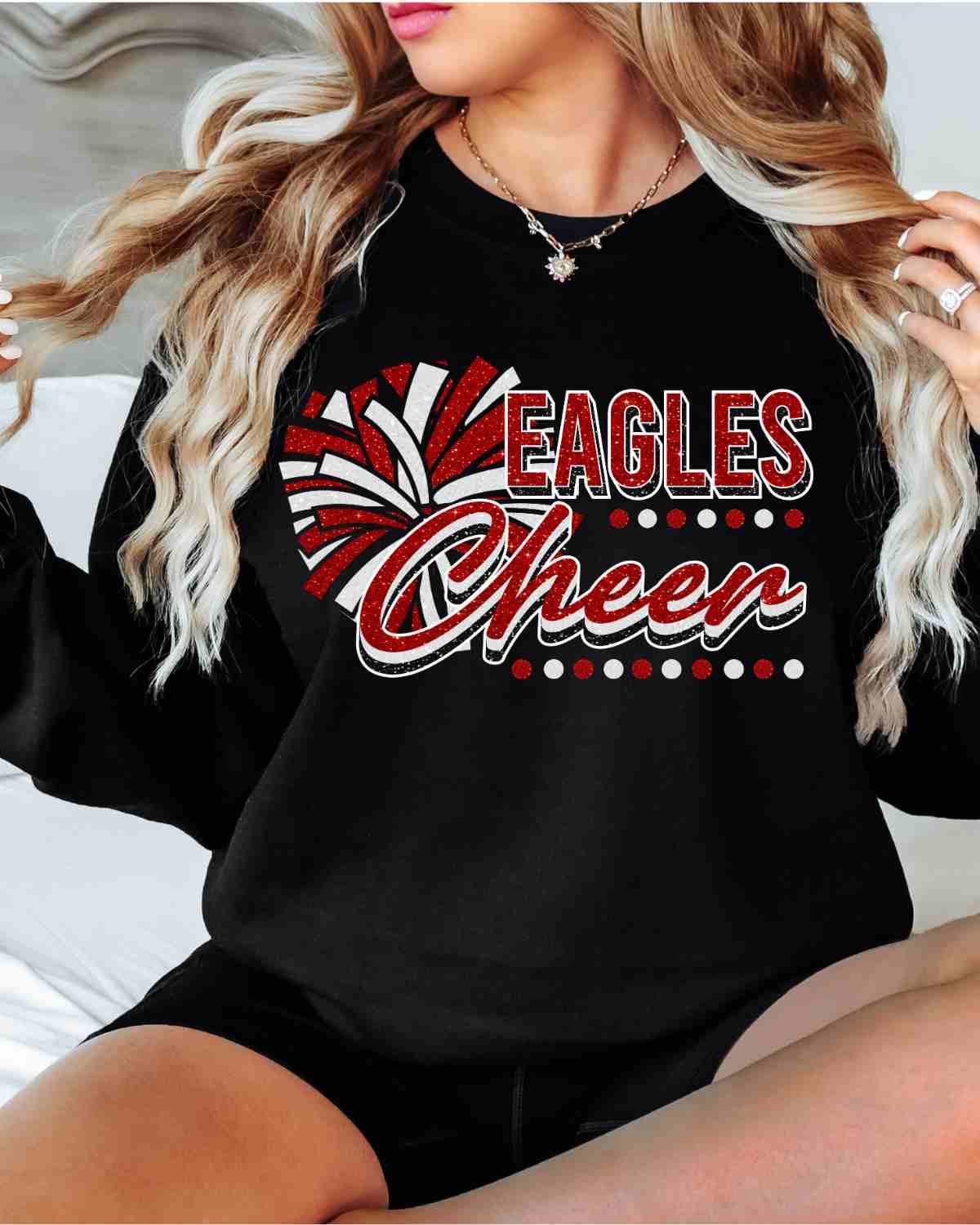 Eagles Cheer Pom with Dots DTF Transfer