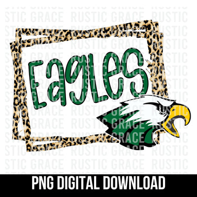 Eagles Leopard Print Border Digital Download