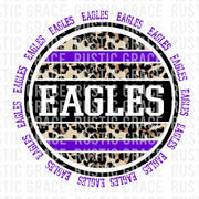 Eagles Leopard Print Circle Digital Download