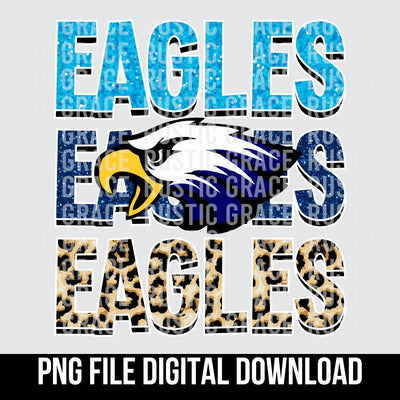 Eagles Repeating with Mascot Logo Digital Download