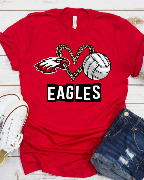 Eagles Heart Volleyball DTF Transfer